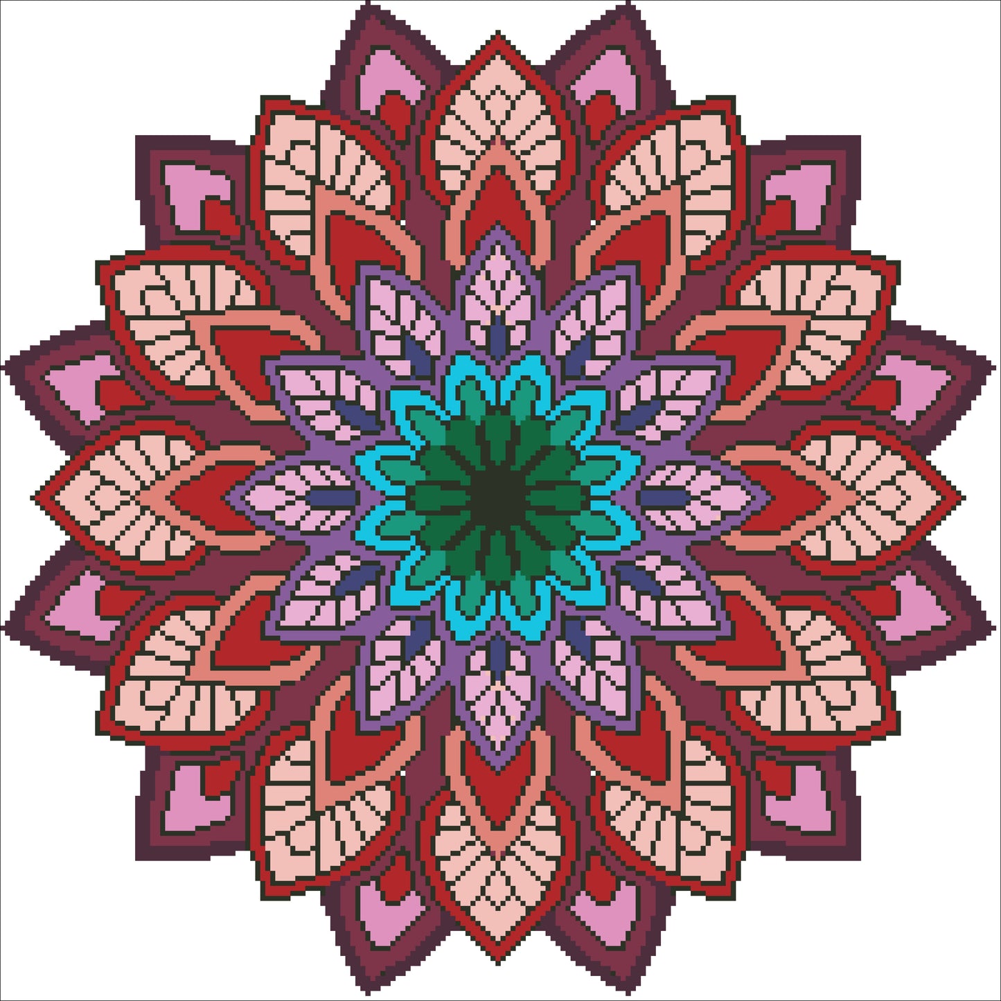 Borduurpakket kralen Mandala 45x45cm