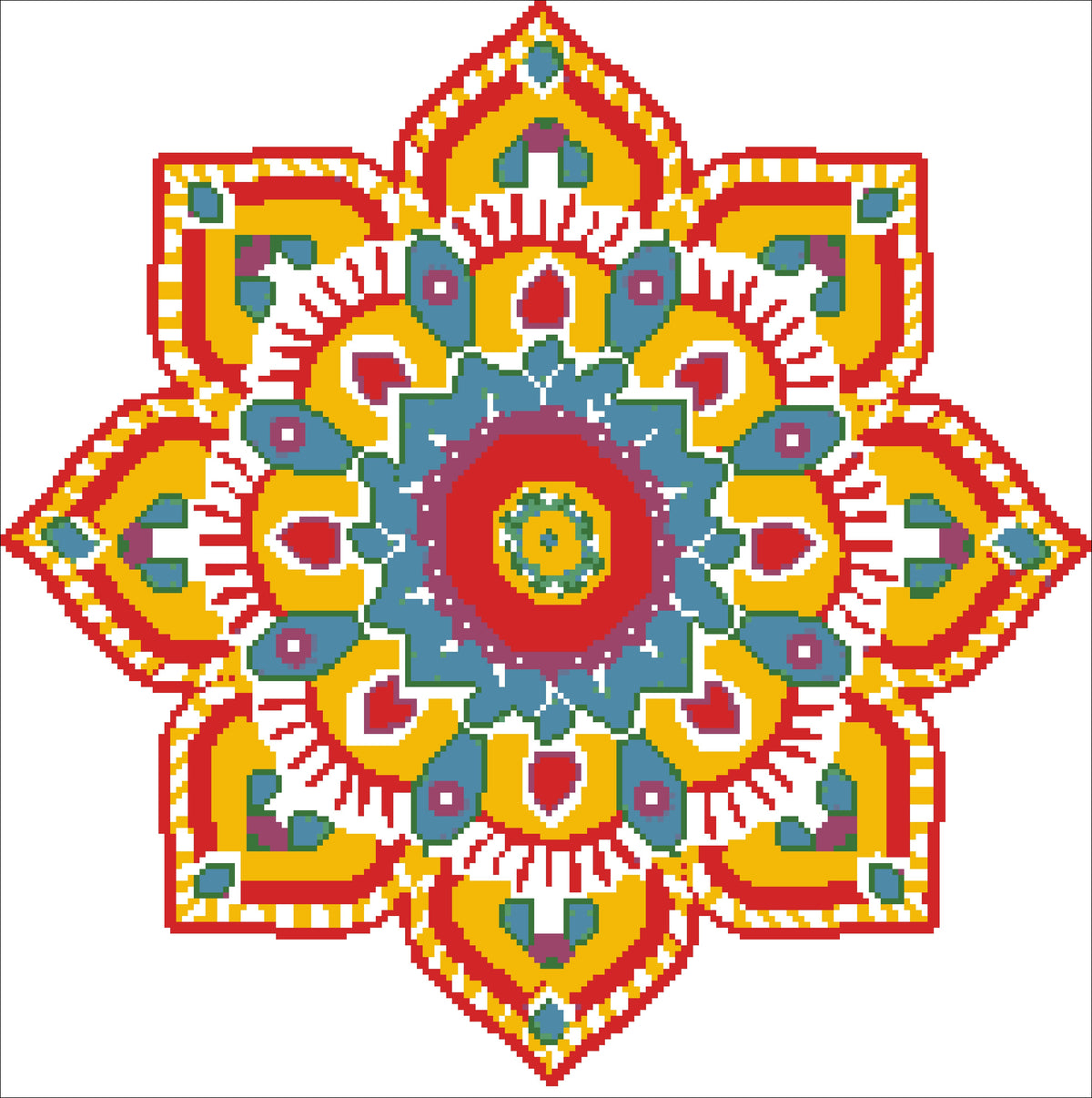 Borduurpakket kralen Mandala 42x42cm