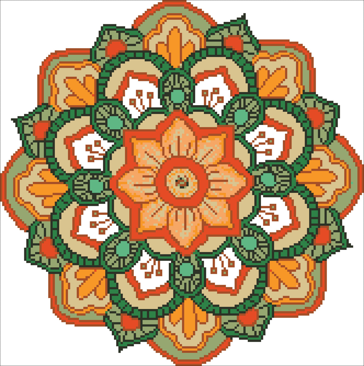 Borduurpakket kralen Mandala 37x37cm