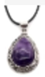 collier met steen 29x37mm amathyst