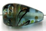 glaskr. druppel 21x13mm aqua bewerkt p.st