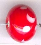 Glaskraal 13x17mm rood/wit 5st