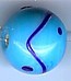Glaskraal 13mm rond babyblauw met strepen 5st.UL