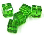 kubus kristal 4mm groen per 5