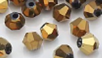 Facetkraal 4mm bicone zwart goud 50st.