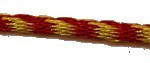 satijnkoord rond 2mm rood/geel per meter