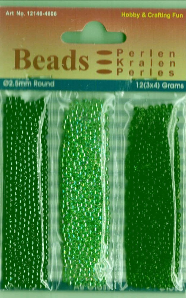 Trio kunststofparels 2,5mm groen