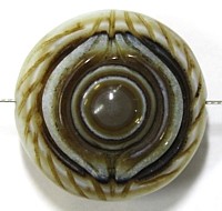 Jade schijf30mm alziend oog/ying-yang p.st
