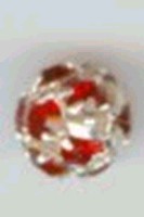 Strass kraal 6mm rood zilverkl. p/st