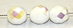 Facetkraal 8mm opaque wit AB 25st.