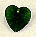 Facethart 15mm transparant groen per stuk