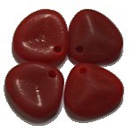Glazen rozenblaadje 7x8mm mat d.rood 50st.