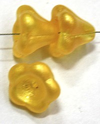 Glaskelk 13x11mm geel wax gecoat 5st