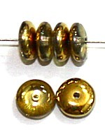 Glaskraal 6mm pastille chrystal brass 50st.