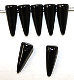 Glaskraal spike 5x13mm zwart 20st