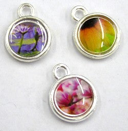 Hanger rond met gekl. bloemen 3st