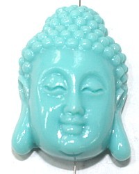 Boeddha 28mm imitatie koraal aqua p.st.