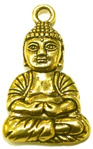 Boeddha metaal ca 40mm goudkl.