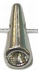 Metalen kraal 13mm hoorntje voor 4mm simili 2st