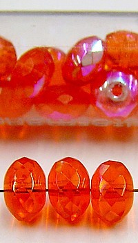 facetwieltje 6mm oranje AB ca.20stuks