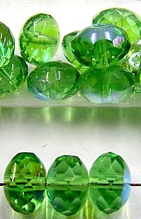 facetwieltje 6mm peridootgroen AB ca.20stuks