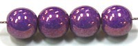Glaskralen 6mm paars parelmoer ca.38 stuks