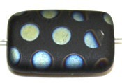 Glaskraal 19x12mm zwart mat retex rainbow 5st.