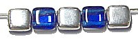 TILA kralen 6x6mm capriblauw/zilver 25st.
