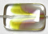 Glaskraal 22x14mm mizh-mazh geel rose 5st