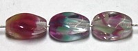 Glaskraal 5x7mm olijfvorm aqua/rood 20st