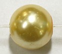 Glasparel 12mm goudgeel streng ca 70st.
