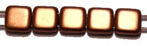 TILA kralen 6x6mm mat full red gold 25st.