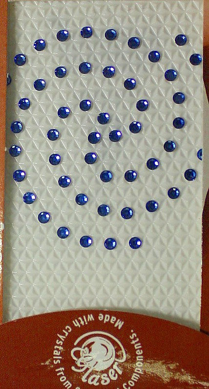 Swarovski tattoo 2mm kristal 4x4cm blauw