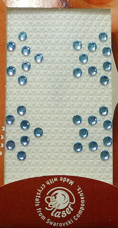 Swarovski tattoo 3mm kristal 4x4cm aquablauw