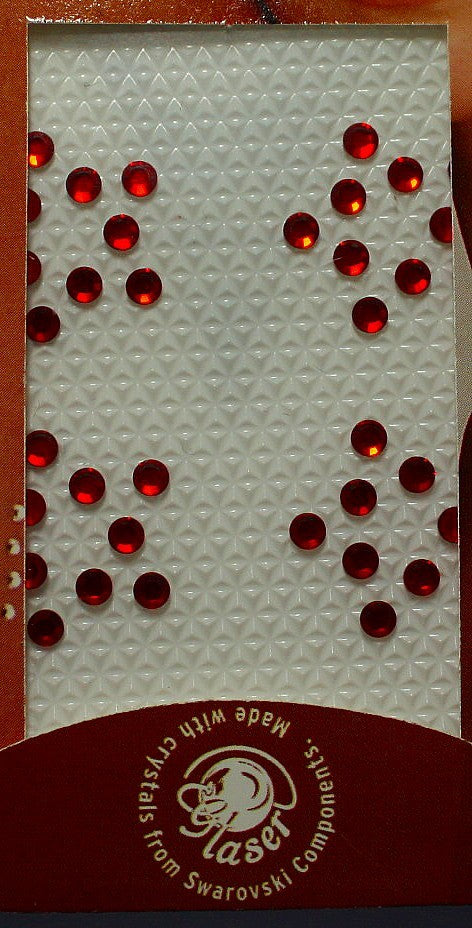 Swarovski tattoo 3mm kristal 4x4cm rood