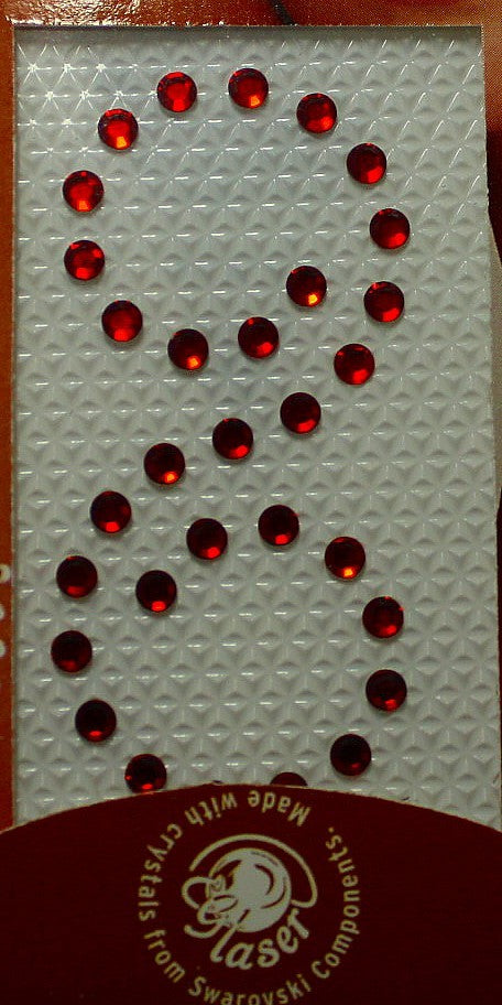 Swarovski tattoo 3mm kristal 5X2,5cm rood