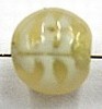 glaskraal rond 10mm beige wit 25stuks