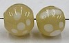 glaskr. 9mm zand/witte stippen 25st