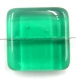 glaskraal 21x21mm plat groen 2 stuks