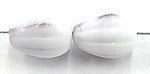 glaskr. druppel 11x8mm wit-paars gemelleerd 10 st