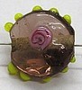 glaskraall 14x16mm amethyst m.roos 5 stuks