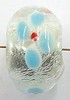 glaskraal 10x17mm transp. blauw/roosjes 5 stuks
