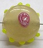 glaskraall 14x16mm zalm m.roos 5 stuks