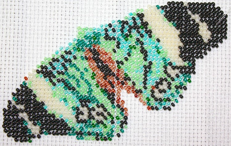 Borduurpakket vlinder grijs/zwart/bruin 9x14cm