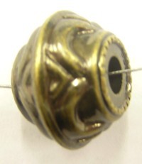 Metallookkraal 15mm oudgoudkl. per stuk