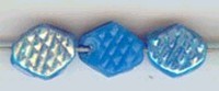 Glaskraal ruit bewerkt 7mm blauw ca. 100 st