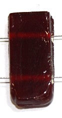 Glaskraal 11x24mm 2 gaats tr. rood 5st.
