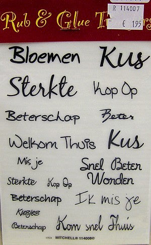 Rub On Transfers gefeliciteerd per vel