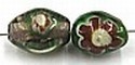 bloemkraal 10mm ovaal groen/rood 5st
