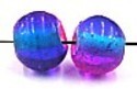 glaskr. rond 9mm fuchsia/blauw gemarmerd 10st.